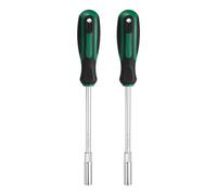 sourcing map 2pcs Metric Nut Driver 8mm Dia 150mm Round Shank CR-V 6 Point Hex Hexagon Socket Wrench Screwdriver with Non-Slip Handle for Tightening and Loosening Fasteners