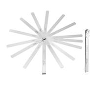 sourcing map 2pcs Metric Thickness Feeler Gauge 0.05-1mm 14 Blades 150mm Oval Feeler Gauge Set 3CR13 Stainless Steel Gap Measuring Tool for Repair Valve Guitar Spark Plug