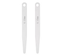 sourcing map 2pcs Metric Thickness Feeler Gauge 0.12mm Single Blade Oval Feeler Gauge 3CR-13 Stainless Steel Gap Measuring Tool for Repair Valve Guitar Spark Plug
