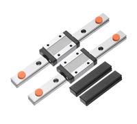 sourcing map 2pcs MGN12 150mm Linear Guide Rail with 2pcs MGN12H Sliding Carriage Block Bearing Steel and 2pcs Plastic Mini MGN12 Linear Guide for DIY 3D Printers and CNC Machine, Black