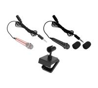 sourcing map 2Pcs Mini Microphone Portable Vocal Microphone for Voice Recording and Singing with Mic Stand and Cover,Rose Gold & Black