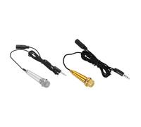 sourcing map 2Pcs Mini Microphone Tiny Microphone Portable Microphone with Covers for Singing Voice Recording Video for Phone Computer Notebook Rose Gold, Silver