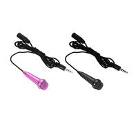 sourcing map 2Pcs Mini Microphone Tiny Microphone Portable Microphone with Covers for Singing Voice Recording Video for Phone Computer Notebook Black, Rose Red