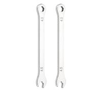 sourcing map 2Pcs Mini Super Thin Combination Wrench 4.5mm Metric 12-Point Box and Open End Stainless Steel Double Ended Spanner Tool for Automotive Pipe Furniture Machinery DIY Repair, Silver