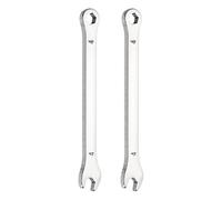 sourcing map 2Pcs Mini Super Thin Combination Wrench 4mm Metric 6-Point Box and Open End Stainless Steel Double Ended Spanner Tool for Automotive Pipe Furniture Machinery DIY Repair, Silver