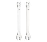 sourcing map 2Pcs Mini Super Thin Combination Wrench 5mm Metric 12-Point Box and Open End Stainless Steel Double Ended Spanner Tool for Automotive Pipe Furniture Machinery DIY Repair, Silver