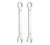 sourcing map 2Pcs Mini Super Thin Combination Wrench 8mm Metric 12-Point Box and Open End Stainless Steel Double Ended Spanner Tool for Automotive Pipe Furniture Machinery DIY Repair, Silver