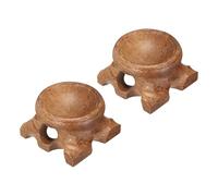 sourcing map 2Pcs Mini Wooden Crystal Ball Stand, 30mm Wood Display Stand Base Round Rosewood Sphere Holder for Secure Display Crystal Ball Sphere Eggs Stone, Red Brown