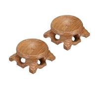 sourcing map 2Pcs Mini Wooden Crystal Ball Stand, 40mm Wood Display Stand Base Round Rosewood Sphere Holder for Secure Display Crystal Ball Sphere Eggs Stone, Red Brown