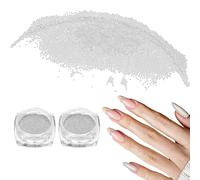 sourcing map 2pcs Nail Art Beads 0.02" (0.6mm) Mini Metal 3D Caviar Nails Beads Ball Bubble Bead with Storage Box for Nail Art DIY Craft Decoration, Silver Tone