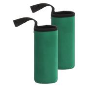 sourcing map 2pcs Neoprene Water Bottle Sleeve, 12 oz Insulated Water Glass Bottles Carrier Bag Collapsible Drink Bottle Sleeve Cover Holder with Handle, Dark Green