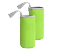 sourcing map 2pcs Neoprene Water Bottle Sleeve, 12 oz Insulated Water Glass Bottles Carrier Bag Collapsible Drink Bottle Sleeve Cover Holder with Handle, Green