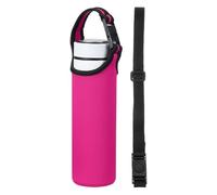 sourcing map 2pcs Neoprene Water Bottle Sleeve, 15.5-20oz Insulated Water Glass Bottle Carrier Bag Collapsible Drink Bottle Sleeve Cover Holder with 2 Straps, Rose Red