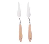 sourcing map 2pcs No.13 Painting Palette Knives Stainless Steel Pointy Spatula Pallet Knife with Beech Wood Handle for Oil Acrylic Paint Canvas Mixing Spreading