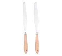sourcing map 2pcs No.18 Painting Palette Knives Stainless Steel Pointy Spatula Pallet Knife with Beech Wood Handle for Oil Acrylic Paint Canvas Mixing Spreading
