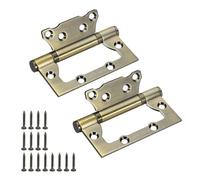 sourcing map 2Pcs Non Mortise Door Hinges, 4" x 2" 304 Stainless Steel Hinges with Mounting Screws, Ball Bearing Door Hinges for Interior and Exterior Doors, Wood and Metal Doors, Bronze