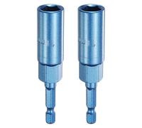 sourcing map 2pcs Nut Driver 11mm Hex Drive Socket CR-V Steel Power Screw Drill Bits Socket Wrench Tools with 1/4" Quick Change Hex Shank for Power Drills Impact Drivers, Blue