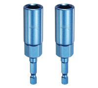 sourcing map 2pcs Nut Driver 12mm Hex Drive Socket CR-V Steel Power Screw Drill Bits Socket Wrench Tools with 1/4" Quick Change Hex Shank for Power Drills Impact Drivers, Blue