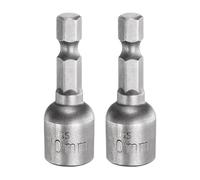 sourcing map 2pcs Nut Driver Drill Bit 10mm Metric Socket 1/4" Hex Shank 1.65" (42mm) Long Magnetic 6-Point Sockets Quick Change CR-V Steel Bolt Setters for Power Drill Drivers