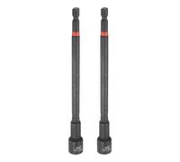 sourcing map 2pcs Nut Driver Drill Bit 11/32 Inch SAE Socket 1/4" Hex Shank 6" (150mm) Long Magnetic 6-Point Sockets Quick Change CR-V Steel Bolt Setters for Power Drill Drivers