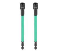 sourcing map 2pcs Nut Driver Drill Bit 11/32 Inch Socket 1/4" Hex Shank 6" (150mm) Extra Long Magnetic 6-Point Sockets Quick Change CR-V Steel Bolt Setters for Power Drill Drivers