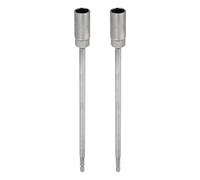sourcing map 2pcs Nut Driver Drill Bit 15mm Metric Socket 1/4" Hex Shank 10" (250mm) Extra Long Magnetic 6-Point Sockets Quick Change 40Cr Steel Bolt Setters for Power Drill Drivers
