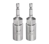 sourcing map 2pcs Nut Driver Drill Bit 16mm Metric Socket 1/4" Hex Shank 3.15" (80mm) Long 6-Point Sockets Quick Change CR-V Steel Bolt Setters for Power Drill Drivers