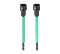 sourcing map 2pcs Nut Driver Drill Bit 9/16 Inch Socket 1/4" Hex Shank 6" (150mm) Extra Long Magnetic 6-Point Sockets Quick Change CR-V Steel Bolt Setters for Power Drill Drivers