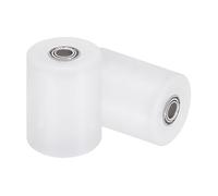 sourcing map 2Pcs Nylon Roller Wheel with Bearings, 1/4" Bore x 1-3/16" Width x 1-5/8" Length, CNC Guiding Wheel Flat Belt Idler, Nylon Pulley (White)