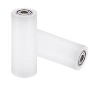 sourcing map 2Pcs Nylon Roller Wheel with Bearings, 12 x 48 x 130mm (ID. x OD. x L) CNC Guiding Wheel Flat Belt Idler, Nylon Pulley (White)