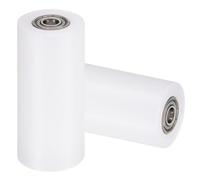 sourcing map 2Pcs Nylon Roller Wheel with Bearings, 3/8" Bore x 1-13/16" Width x 3-1/4" Length, CNC Guiding Wheel Flat Belt Idler, Nylon Pulley (White)