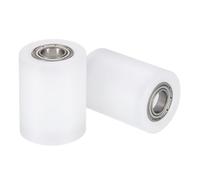 sourcing map 2Pcs Nylon Roller Wheel with Bearings, 3/8" Bore x 1-3/16" Width x 1-5/8" Length, CNC Guiding Wheel Flat Belt Idler, Nylon Pulley (White)