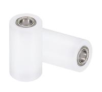 sourcing map 2Pcs Nylon Roller Wheel with Bearings, 3/8" Bore x 1-3/16" Width x 2-3/8" Length, CNC Guiding Wheel Flat Belt Idler, Nylon Pulley (White)