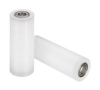 sourcing map 2Pcs Nylon Roller Wheel with Bearings, 3/8" Bore x 1-3/16" Width x 3-1/4" Length, CNC Guiding Wheel Flat Belt Idler, Nylon Pulley (White)