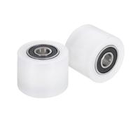 sourcing map 2Pcs Nylon Roller Wheel with Bearings, 3/8" Bore x 1-9/16" Width x 1-1/4" Length, CNC Guiding Wheel Flat Belt Idler, Nylon Pulley (White)