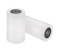 sourcing map 2Pcs Nylon Roller Wheel with Bearings, 3/8" Bore x 1-9/16" Width x 2-3/4" Length, CNC Guiding Wheel Flat Belt Idler, Nylon Pulley (White)