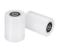 sourcing map 2Pcs Nylon Roller Wheel with Bearings, 3/8" Bore x 2-3/8" Width x 3-1/4" Length, CNC Guiding Wheel Flat Belt Idler, Nylon Pulley (White)
