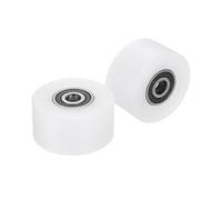 sourcing map 2Pcs Nylon Roller Wheel with Bearings, 3/8" Bore x 2-5/16" Width x 1-1/4" Length, CNC Guiding Wheel Flat Belt Idler, Nylon Pulley (White)