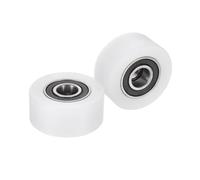 sourcing map 2Pcs Nylon Roller Wheel with Bearings, 5/8" Bore x 2-1/8" Width x 1" Length, CNC Guiding Wheel Flat Belt Idler, Nylon Pulley (White)