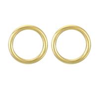 sourcing map 2Pcs O Ring Buckle 25mm/0.98", Brass Seamless Welded Circle Loop 4mm Thickness for Luggage Webbing Craft DIY Decoration Accessories, Gold Tone