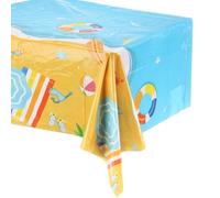 sourcing map 2pcs Ocean Tablecloth, 54x108 Inch Ocean Waves Water Pool Party Under the Sea Reusable Rectangle Table Cloth Cover for Beach Themed Party Shower Supplies Wood Grain Blue