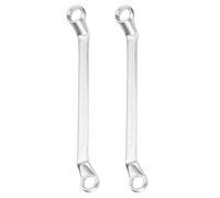 sourcing map 2pcs Offset Extra Long Box End Wrench 16 x 17 mm Metric 12 Point 75 Degree Offset Double End Box Ratcheting Wrench CR-V Polished Long Spanner Tools