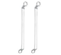 sourcing map 2pcs Offset Extra Long Box End Wrench 8 x 9 mm Metric 12 Point 75 Degree Offset Double End Box Ratcheting Wrench CR-V Polished Long Spanner Tools
