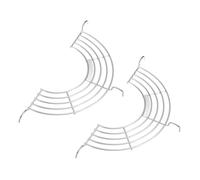 sourcing map 2pcs Oil Drain Rack Semi-circular Draining Drying Rack Stainless-Steel Tempura Strainers for Home Baking Cooking Grilling Oil Drip Filter Fried Food, Silver(24cm/9.4in Long)