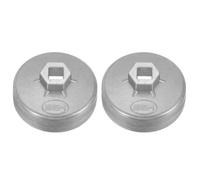 sourcing map 2pcs Oil Filter Cap Wrench 15 Flute 82 x 40.5 x 75mm (WxHxID) 1/2" Square Drive Aluminum Cup Type Drive Metric Oil Filter Socket Removal Tool for Engine Conduit Fittings