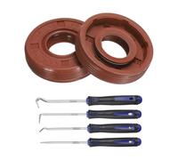 sourcing map 2Pcs Oil Seal, 12x28x7mm TC Fluorine Rubber Double Lip Cover with Hook Kit and Spring for Mechanical Automobile Bearing Shaft, Brown