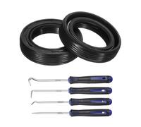 sourcing map 2Pcs Oil Seal, 20x30x7mm TC Nitrile Rubber Double Lip Cover with Hook Kit and Spring for Mechanical Automobile Bearing Shaft, Black