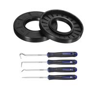 sourcing map 2Pcs Oil Seal, 35x72x10mm TC Nitrile Rubber Double Lip Cover with Hook Kit and Spring for Mechanical Automobile Bearing Shaft, Black
