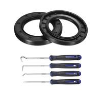 sourcing map 2Pcs Oil Seal, 40x62x7mm TC Nitrile Rubber Double Lip Cover with Hook Kit and Spring for Mechanical Automobile Bearing Shaft, Black