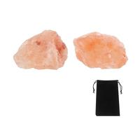 sourcing map 2Pcs Orange Salt Crystal Rough Crystals, Crystal Rocks Stone Real Raw Gemstones with Velvet Bag for Vase Filler Landscape Bottom Decoration Home Collection Decor DIY Project